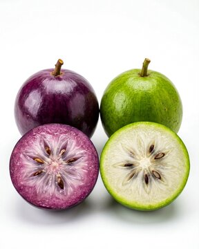 Caimito Fruit &ndash; Chrysophyllum cainito on White Background