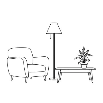 Modern Armchair with Wooden Legs Indoor.