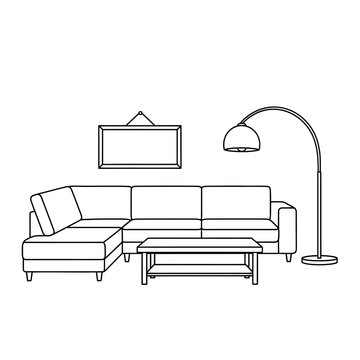 Modern L shaped sectional sofa furniture.