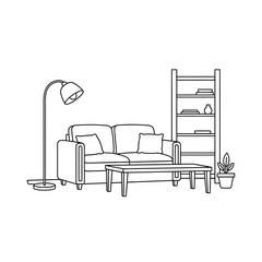 Fototapeta premium Modern living room furniture set indoors.