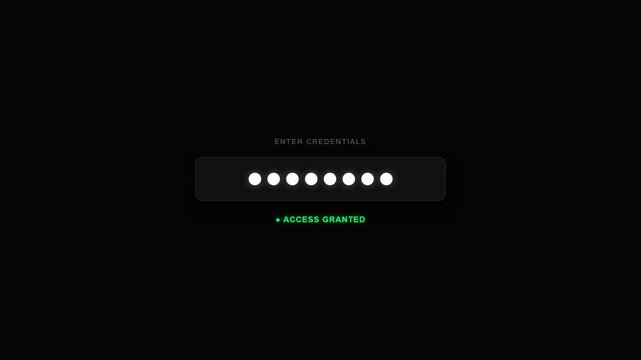 Password Login Access Granted Animation