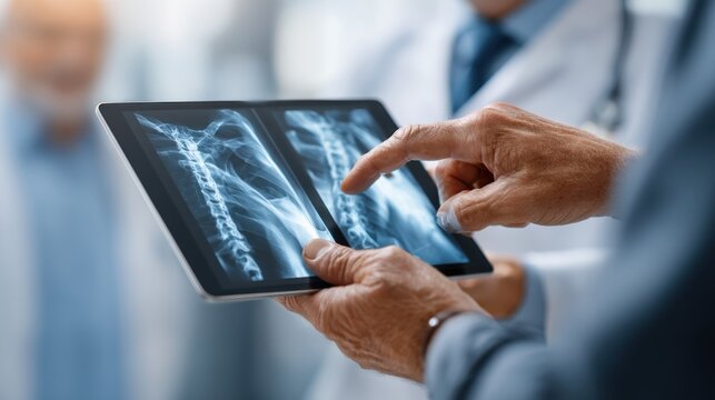 Medical professionals analyze chest x rays