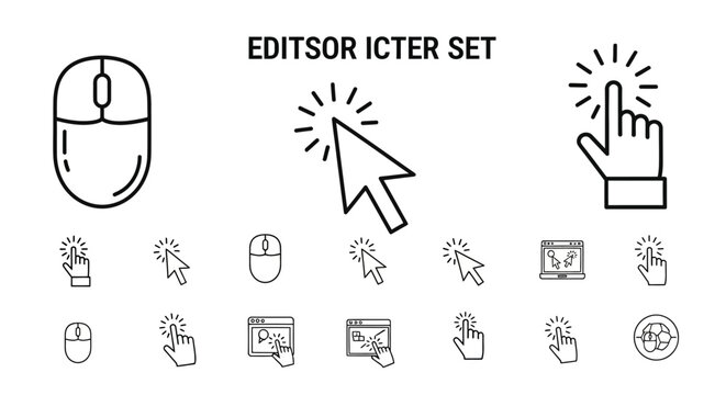 Cursor Icon Set Collection Computer Mouse Pointer Hand Gestures.