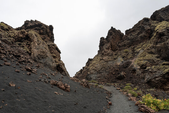 Sendero en el interior del Volc&aacute;n de los Cuervos Lanzarote