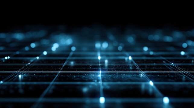 Abstract grid network with transparent background