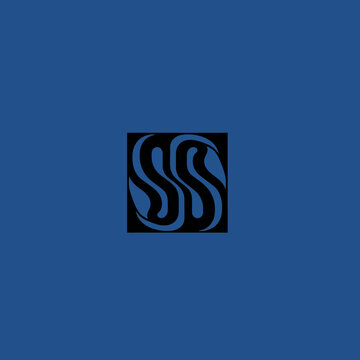 Abstract SSS Logo Design Blue Background.