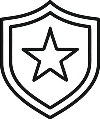 Obraz premium Shield Star Security Icon - Premium Protection Vector