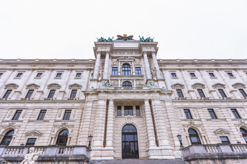 Fototapeta premium Ornate facade of Neue Burg at Hofburg Palace in central Vienna.