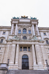Fototapeta premium Ornate facade of Neue Burg at Hofburg Palace in central Vienna.