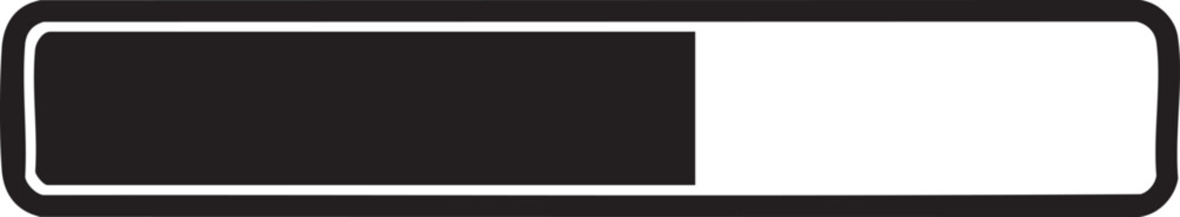 Obraz premium Loading bar, progress indicator, black and white, vector graphics