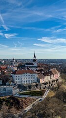 Obraz premium Historic Tallinn Old Town Skyline with Toompea Hill and Cathedrals