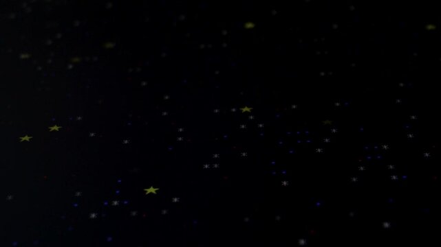 Retro pixel starfield background with glowing dots on black video horizontal