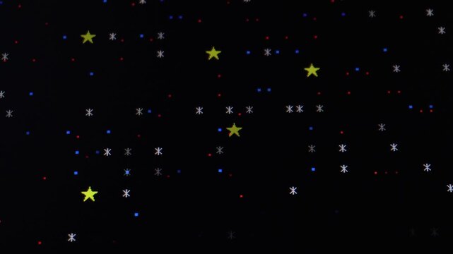 Abstract starfield background with glowing particles on black video horizontal