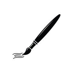 Fototapeta premium Black paint brush with bristles.