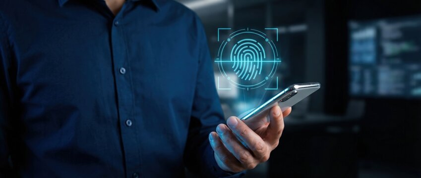 Unlocking security mobile fingerprint authentication in modern business settings digital environment interactive viewpoint technology concept