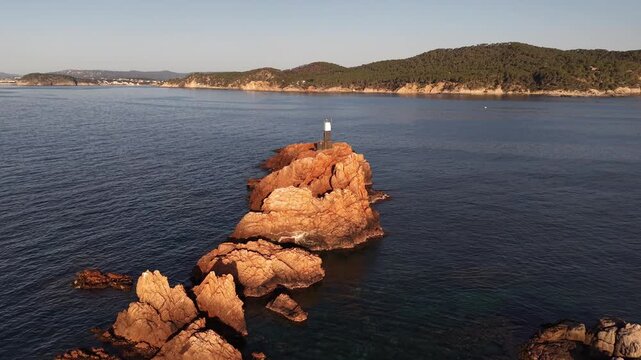 Faro de Illes Formigues en Palamos, Girona, Catalunya
