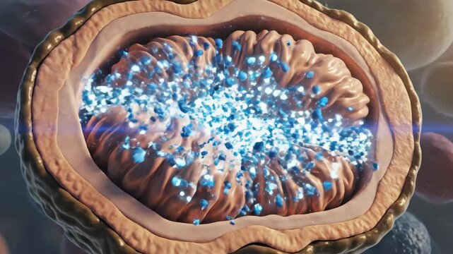 Dynamic 3D animation exploring the intricate world of cells, brain neurons, and mitochondrial energy generation.