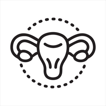 Black line icon for ovulation