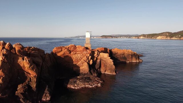 Faro de Illes Formigues en Palamos, Girona, Catalunya
