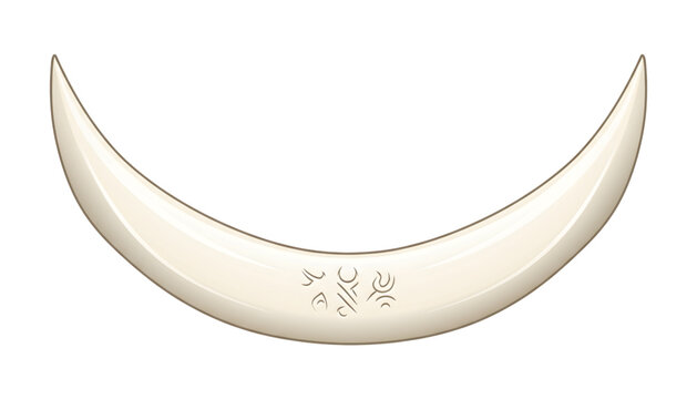 minimalist vector of a traditional boar tusk nose piercing isolated on transparent background