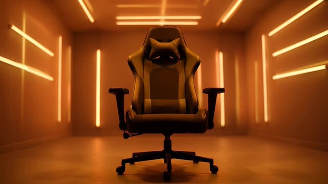 Office Chair in Colorful Neon Room.