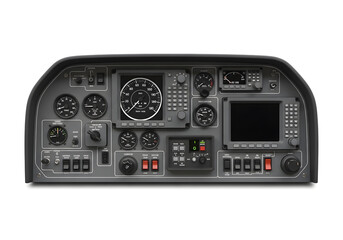 Fototapeta premium aircraft cockpit control panel with navigation instruments