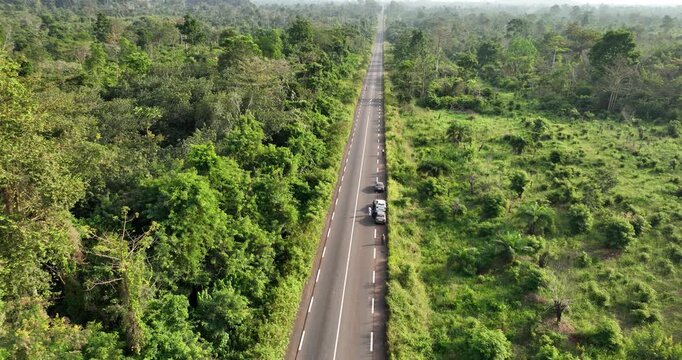 Greenery Embracing High-Speed Roads as Abidjan Glides Forward in Africa