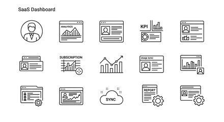 Fototapeta premium Comprehensive business icon set featuring vector symbols for web design and office communication including computer, internet, and document signs for professional media network applica