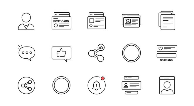Flat vector icon set featuring business and technology symbols for web and mobile applications including office mail phone and computer interface buttons
