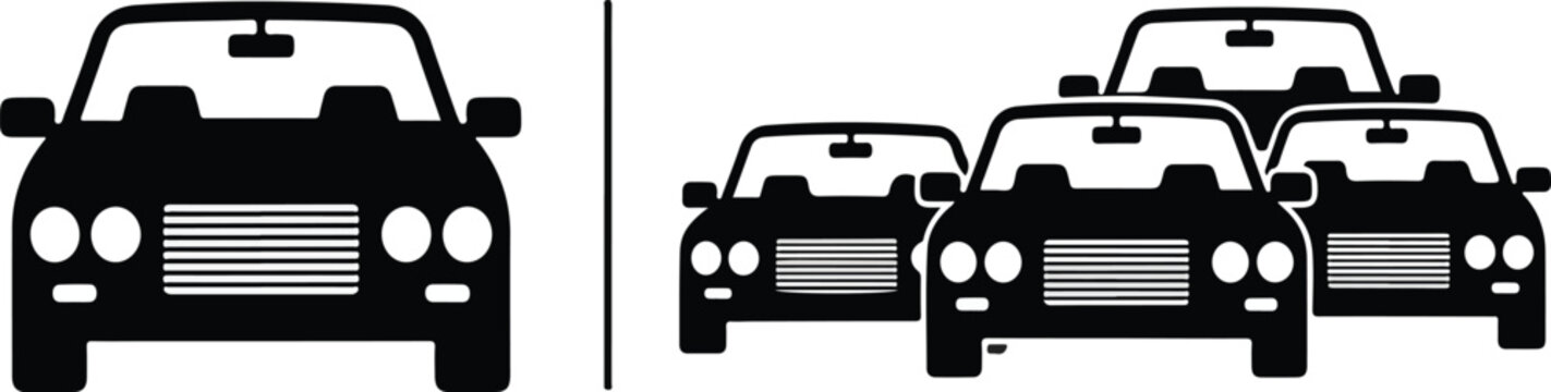 Cars icon set. Traffic jam , automobile, car, driving, transport. Auto symbol on white background - stock vector..eps
