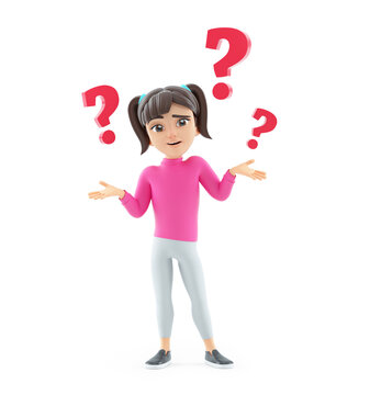 3d girl with several questions