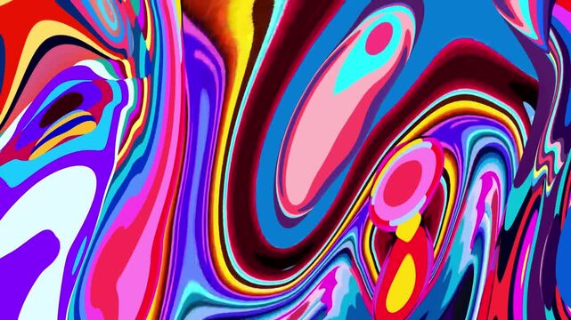 Vibrant abstract swirl pattern with bold colorful waves