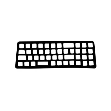 Simple black and white keyboard illustration ideal for digital design work