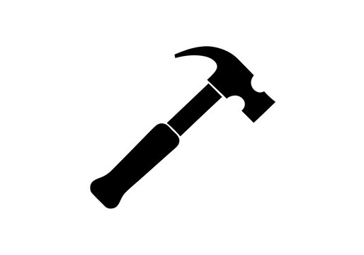 A professional claw hammer and steel nail isolated on a white background as essential metal hand tools for construction, carpentry, and home improvement repair work