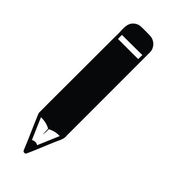 A simple black pencil icon for writing and design purposes