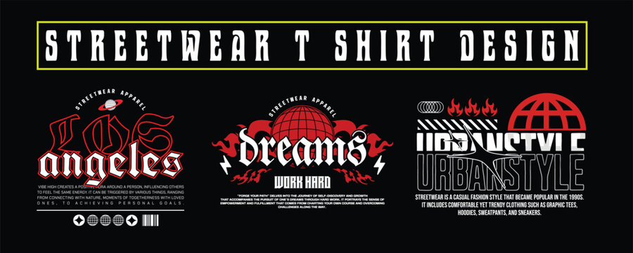 Urban Vibe Streetwear Graphics Tee For Print