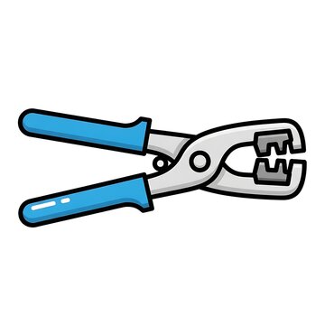 Pliers with blue handles tool.