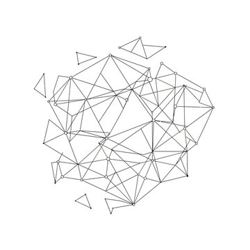 Geometric shapes network connections diagram.