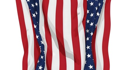 Fototapeta premium Close up of the american flag stars and stripes waving with patriotic pride