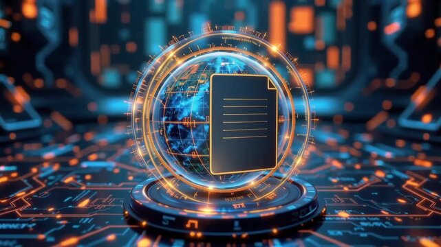 Digital Contract Template in Electronic Format with Futuristic Elements