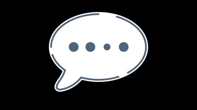 Seamless looping white comment bubble animation moving up and down. Social media conversation motion graphic on a transparent alpha channel for communication and messaging concepts