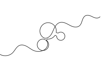 Fototapeta premium Chemical molecule icon minimalist one line drawing isolated professional outline vector