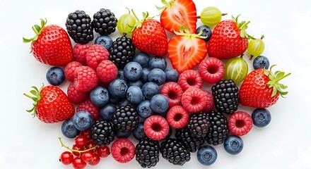 Fototapeta premium berries on white background