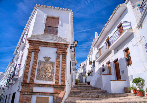 View of the streets of the Andalusian village of Frigiliana.