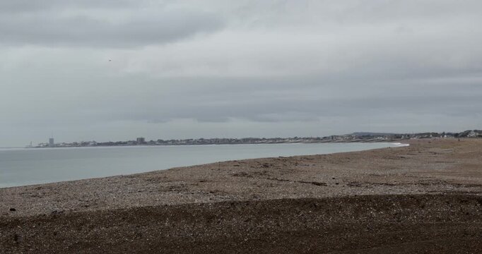 Extra wide shot of Shoreham beach