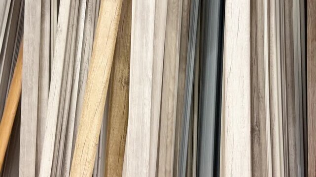 Stacked wooden planks with varied textures and colors