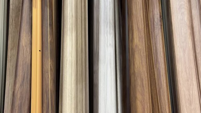 Rows of different wood grain samples