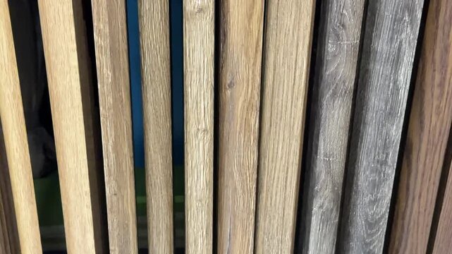 Row of wood planks with varied grain and color