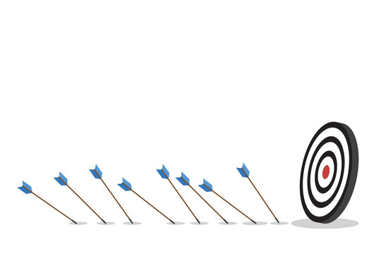 Goal Achievement Failure Concept with Arrows Missing Bullseye