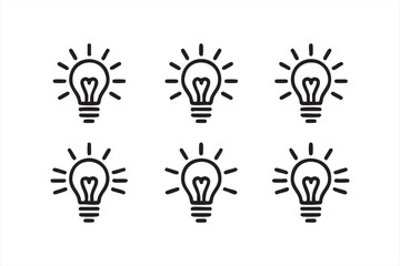 Fototapeta premium Lightbulb idea icons, innovation creativity thinking solution symbols set for business design